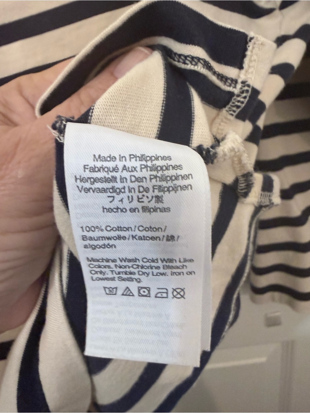 J. Crew Cream and Navy Striped Boatneck Top - Picture 5 of 5
